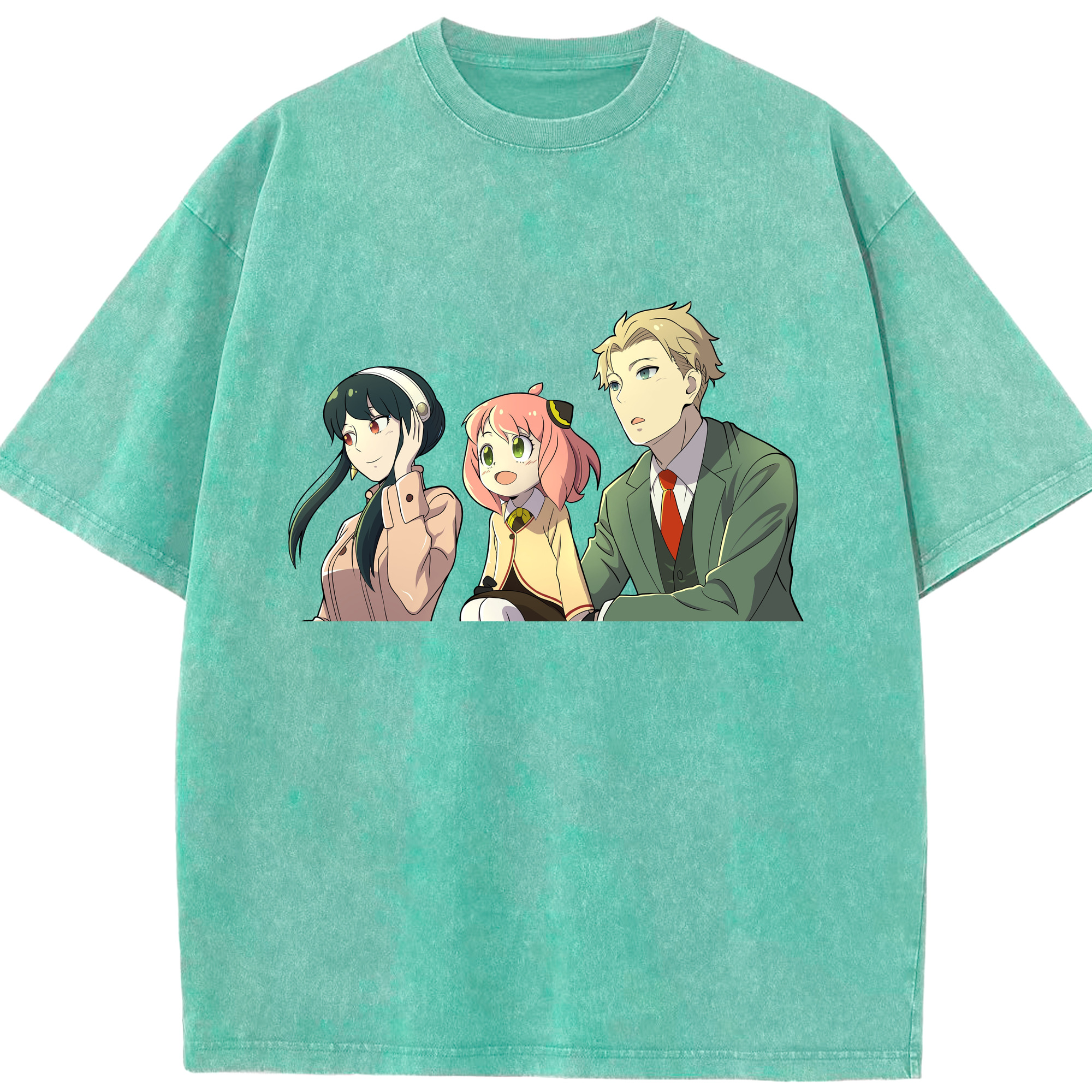 （画像用） SPY×FAMILY间谍家家酒 綿100% ヴィンテージ風 半袖Tシャツ（フロントプリント）